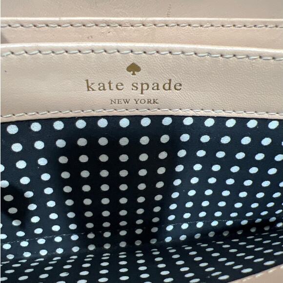 Kate Spade Astor Court Neda Quilted Zip Around Wallet in Wedgewood Gray Tan - Picture 5 of 12